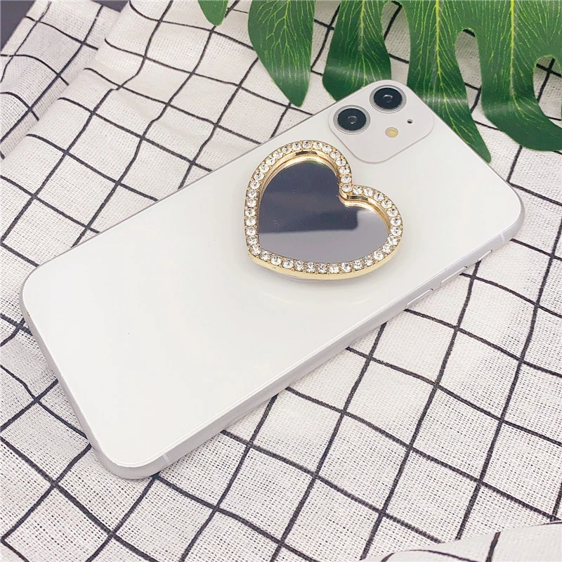 Makeup Mirror for Phone Case Charm Mobile Phone Backing Mirror Charm Acrylic Mirror Sticker