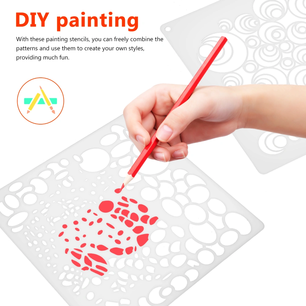 6pcs Painting Templates Diy Crafts Templates Decorative Branches Bubbles Stencils