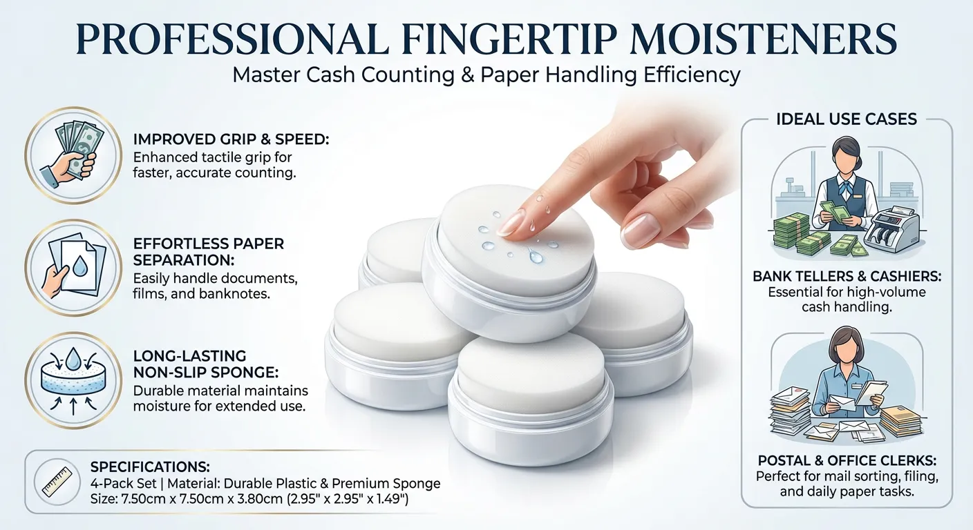 4Pcs Non-Slip Fingertip Tools Fingertip Moisteners Sponge Cup Moisteners for Grip Paper