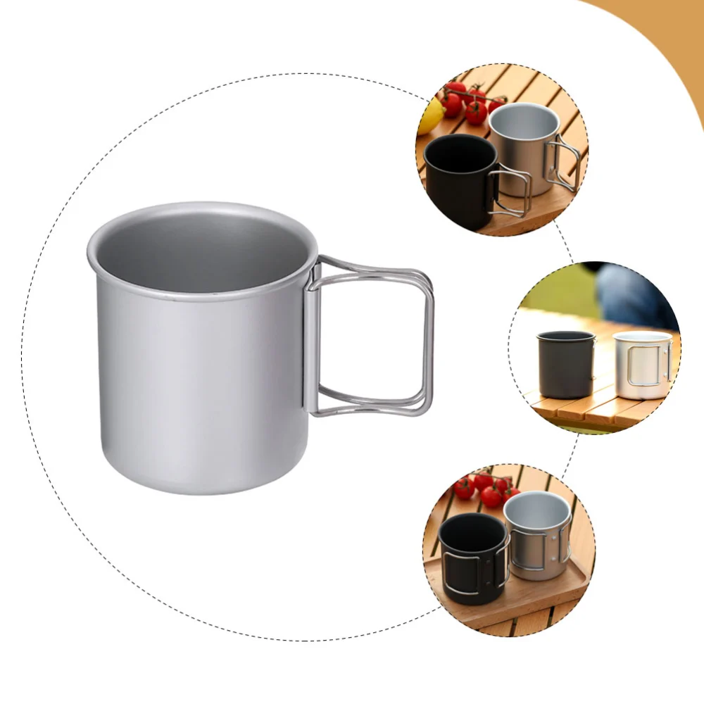 Outdoor Drinking Cup Portable Water Mug Drinking Cup with Folding Handle Camping Coffee Mug