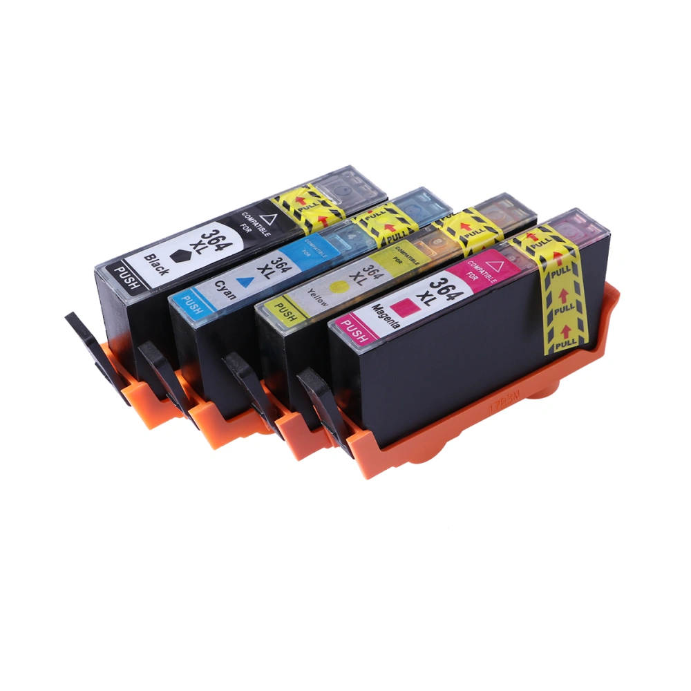 4pcs Original Compatible Ink Cartridge Replacement Set for HP 364XL (Black + Red + Yellow + Blue)