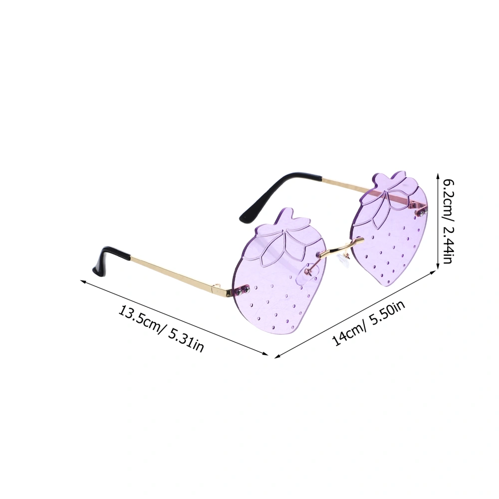 1 Pair Strawberry-shaped Sunglasses Exquisite  Irregular Sunglasses Party Glasses