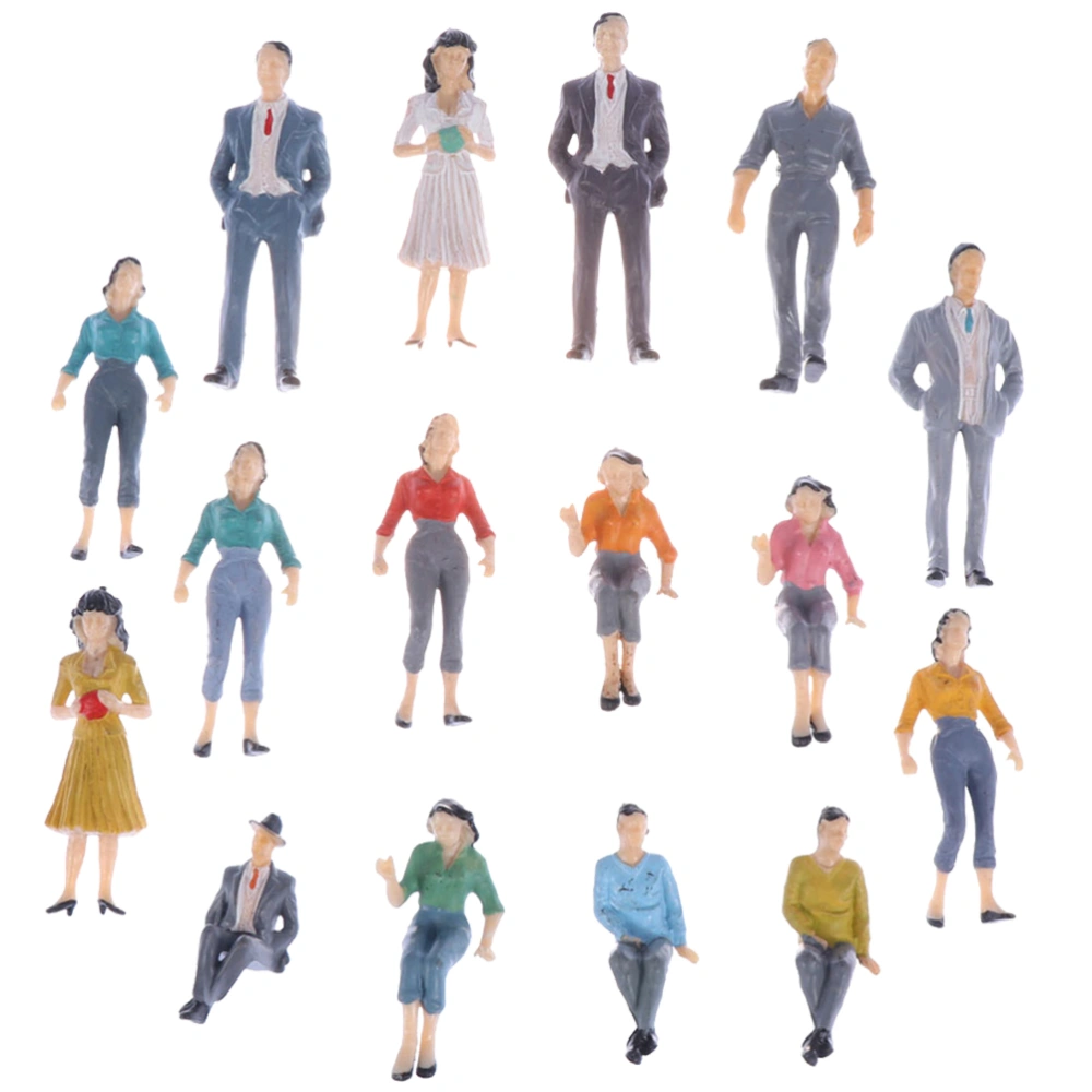 16Pcs Tiny People Figurines Colorful Mini Figures Miniature Figurines for Mini House (Random Style)