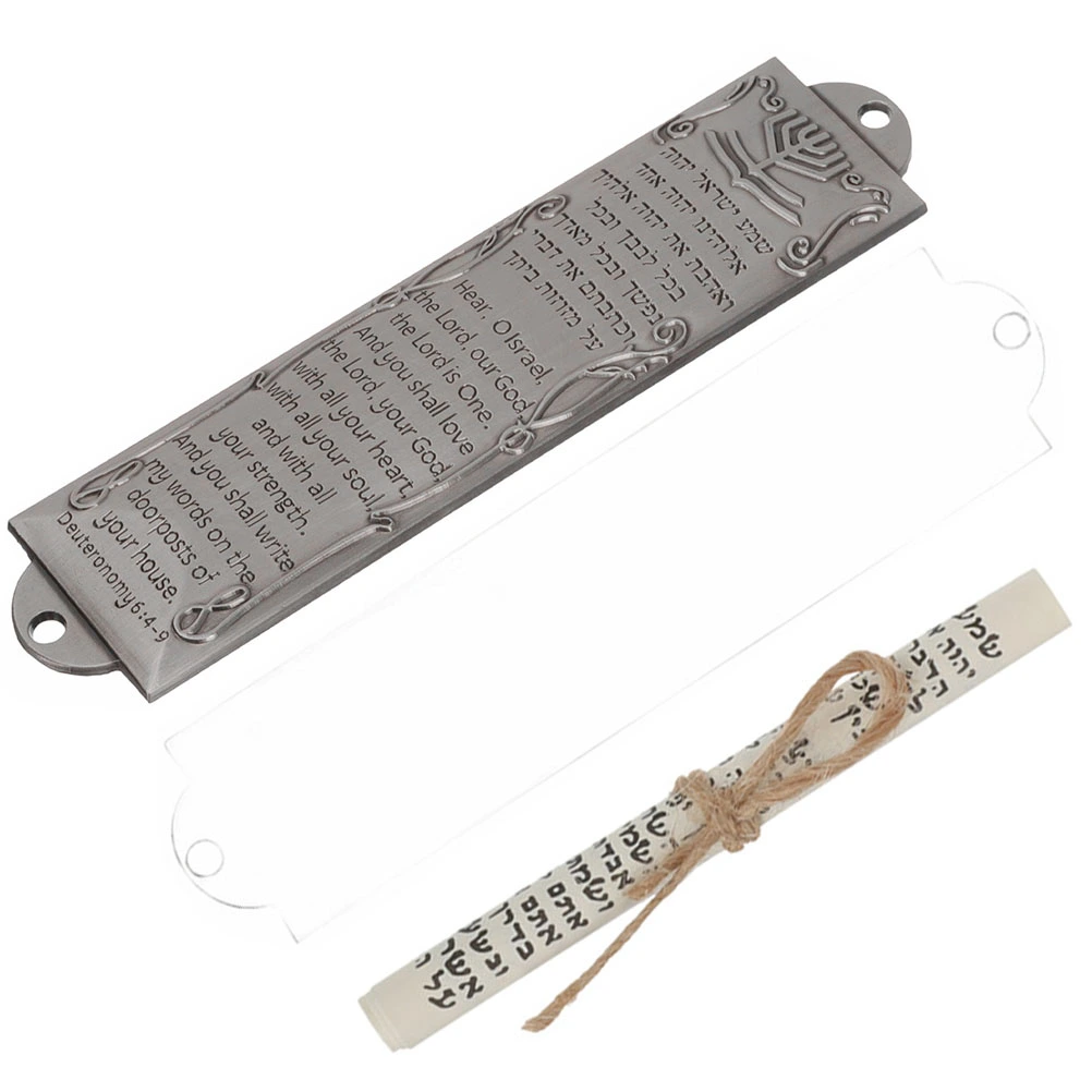 1 Set of Judaism Door Mezuzah Metal Craft Mezuzah Vintage Mezuzah Plaque With Scroll