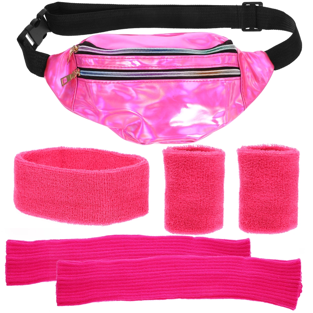 1 Set Leg Warmers Wrist Cuff Set Fanny Pack and Headband Set Women Sports Accessories