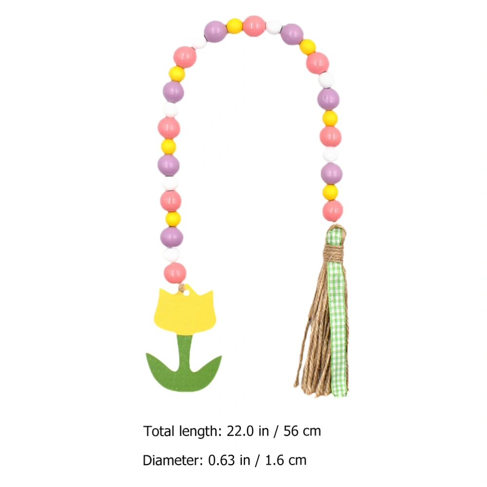 Mother's Day Wooden Beads String Ornaments Wooden Beads String Pendant With Tassel