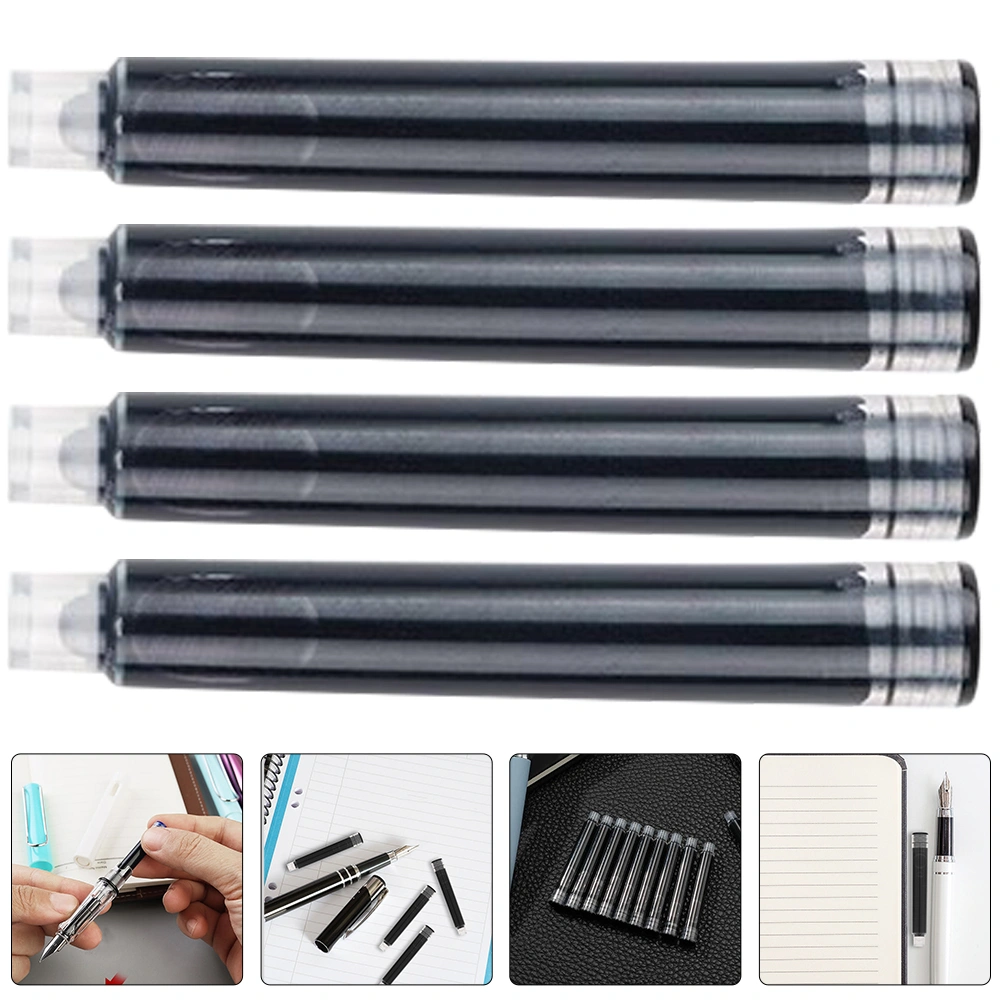 4 Bags Universal ink Cartridges Smooth Writing Fountain Pen Ink Refills Portable Pen Ink Cartridges