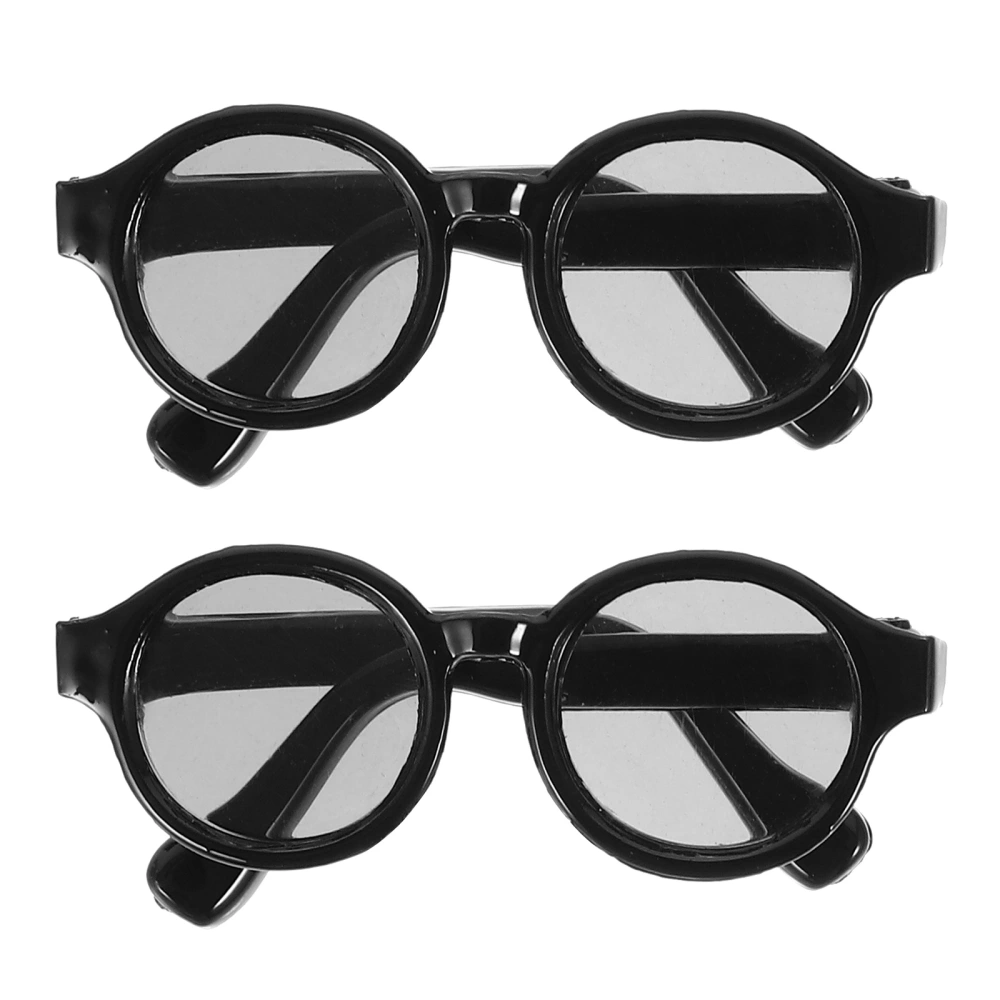 2 Pairs of Doll Eyewear Dress Up Accessory Eye-catching Doll Glasses Eyeglasses for Doll Dress Up