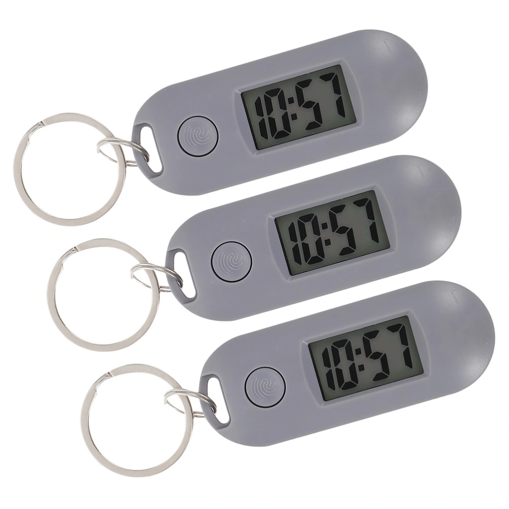 3pcs Keychain Hanging Watch Key Ring Digital Watch Students Mute Keychain Watch