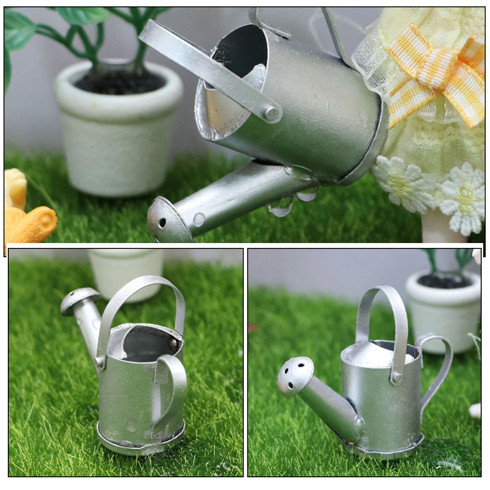 Mini Watering Can Dolls House Tiny Watering Bucket Small Metal Watering Can