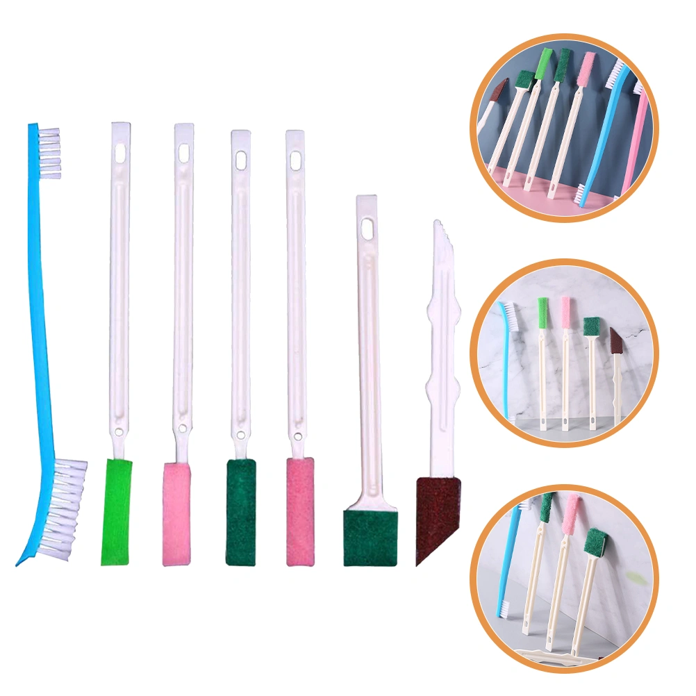7pcs Disposable Crevice Cleaning Brushes Toilet Cleaner Brush Groove Cleaning Brushes