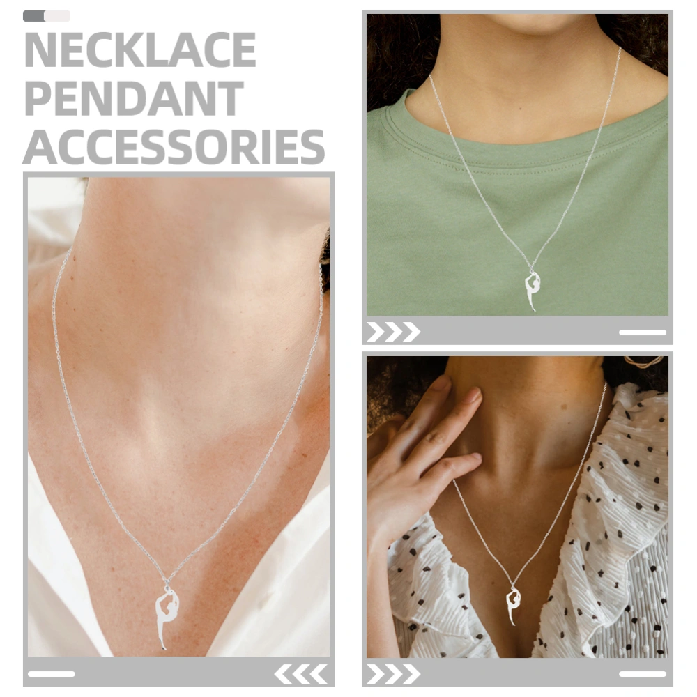 2Pcs Fashion Necklace Pendant Neck Chain Gymnastics Necklace Hanging Gymnastics Pendant Necklace