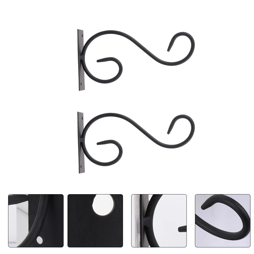 2Pcs Wall Mounted Iron Hook Hanger Holder for Hanging Planter Pot Flowerpot