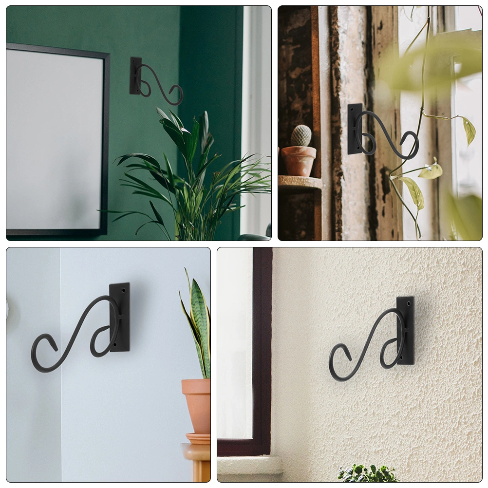 2Pcs Wall Mounted Iron Hook Hanger Holder for Hanging Planter Pot Flowerpot