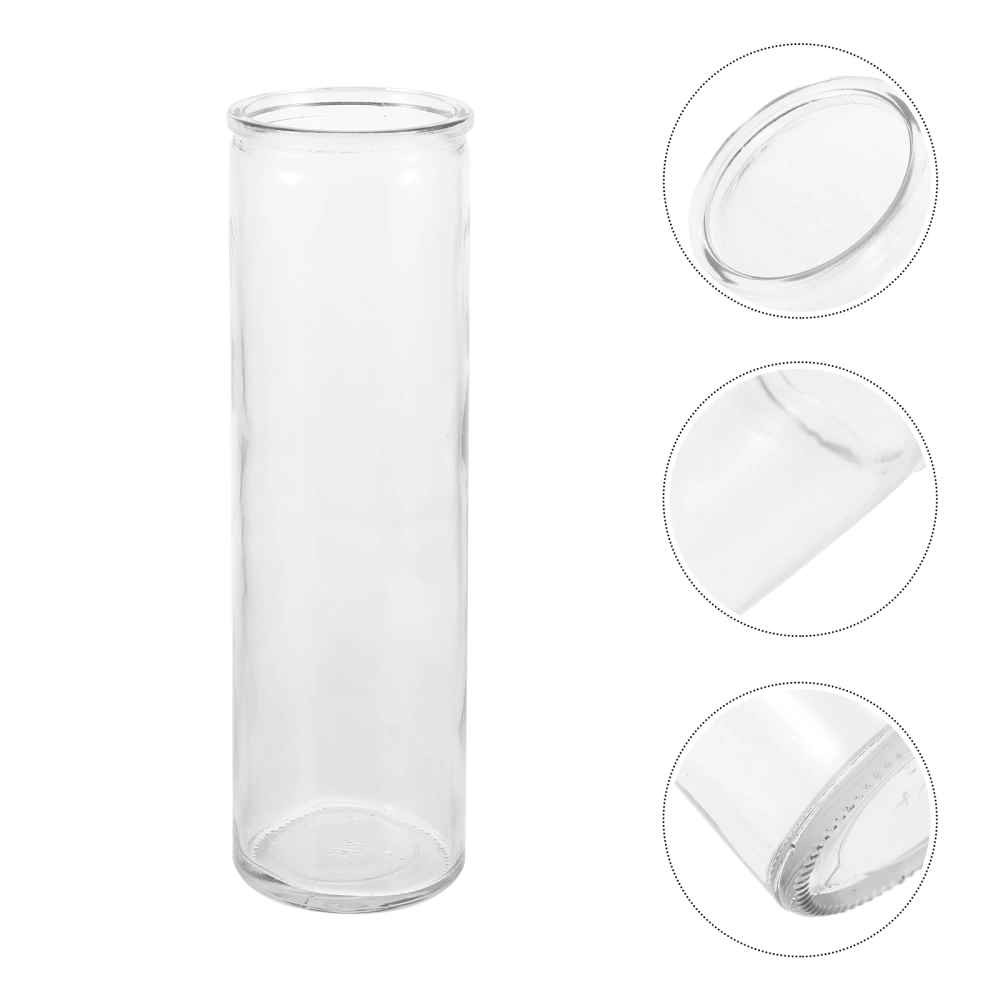 Transparent Glass Candle Holder Pillar Candle Glass Cup Empty Candle Cylinder Cup for Table