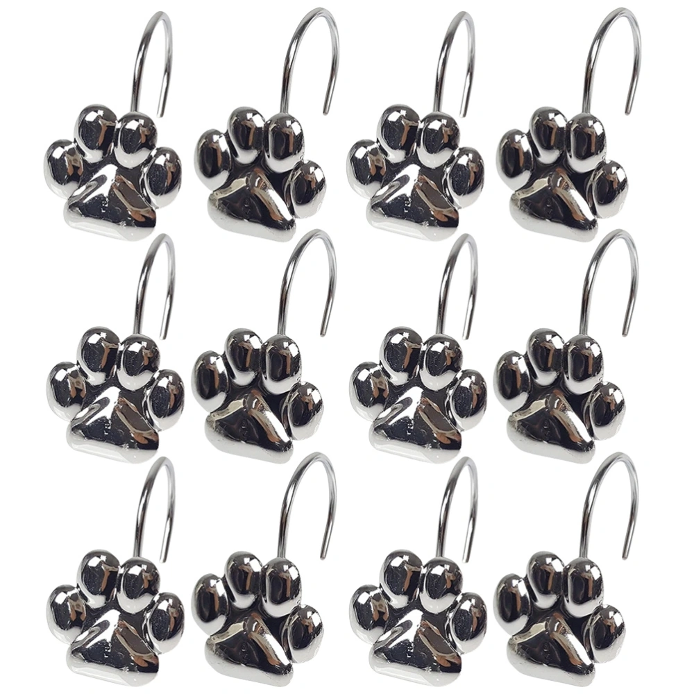 12pcs Shower Curtain Hooks Paw Curtain Hangers Metal Shower Curtain Hooks