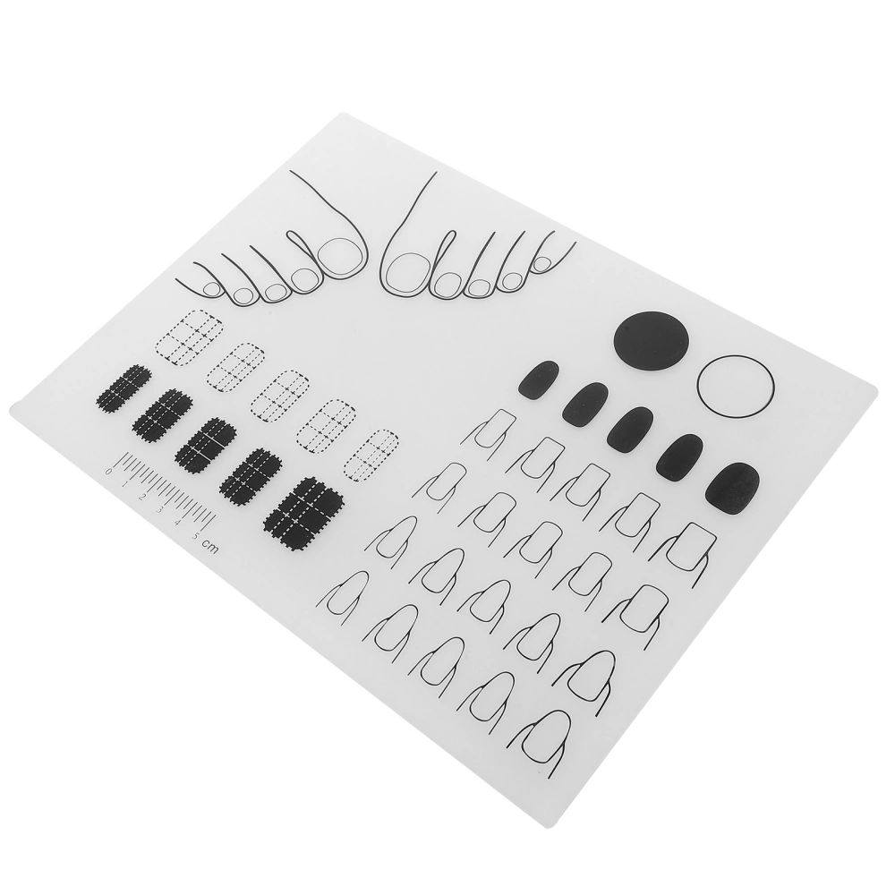 Nail Art Stamping Mat Silicone Workspace Stamping Plate Nail Polish Coloring Practice Pad Nail Sticker Guide Printing Transfer Table Cover Tools Manicure Mat (B Type) (Translucent color)