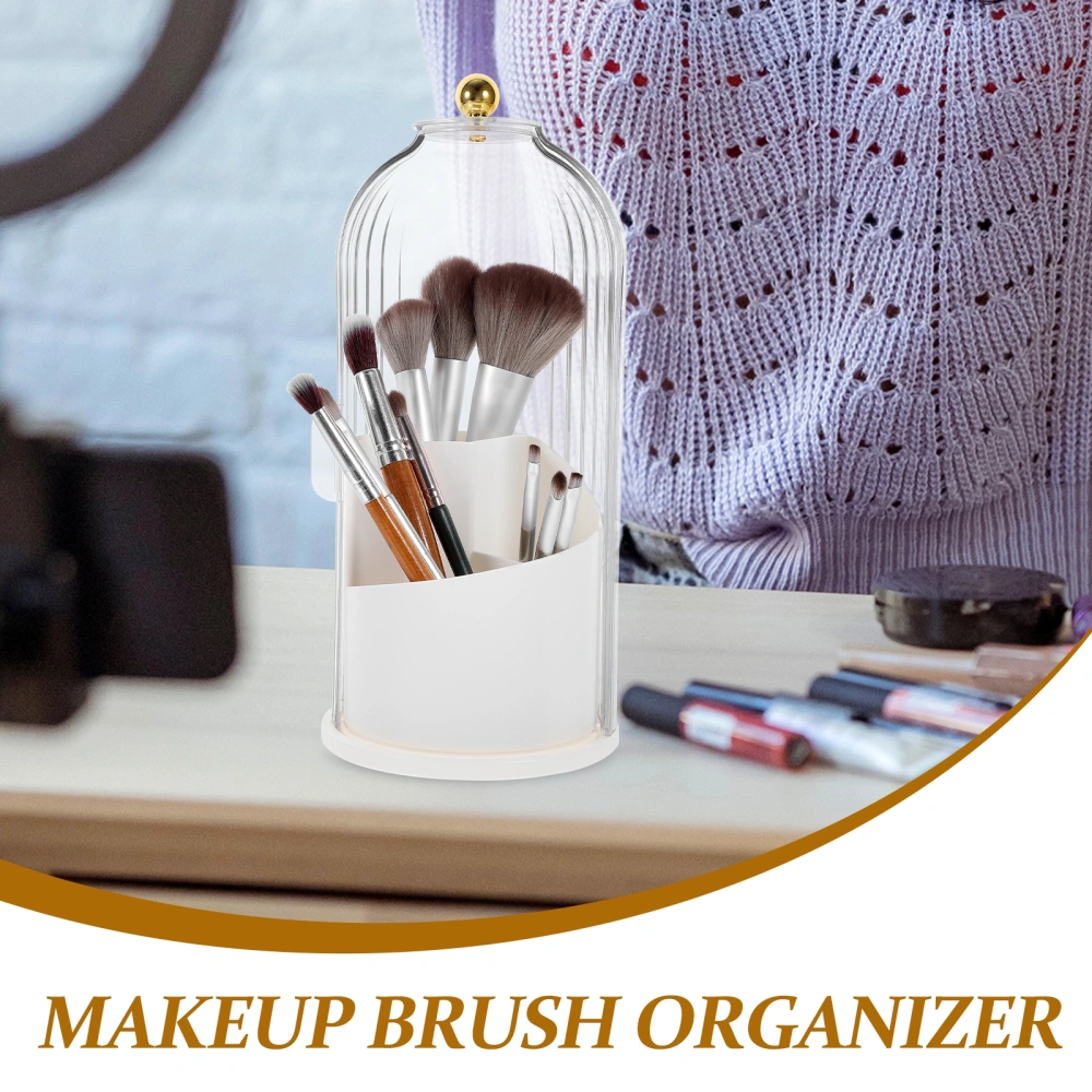 Desktop Countertop Cosmetic Holder Makeup Brush Organizer 360 Rotating Brush Case