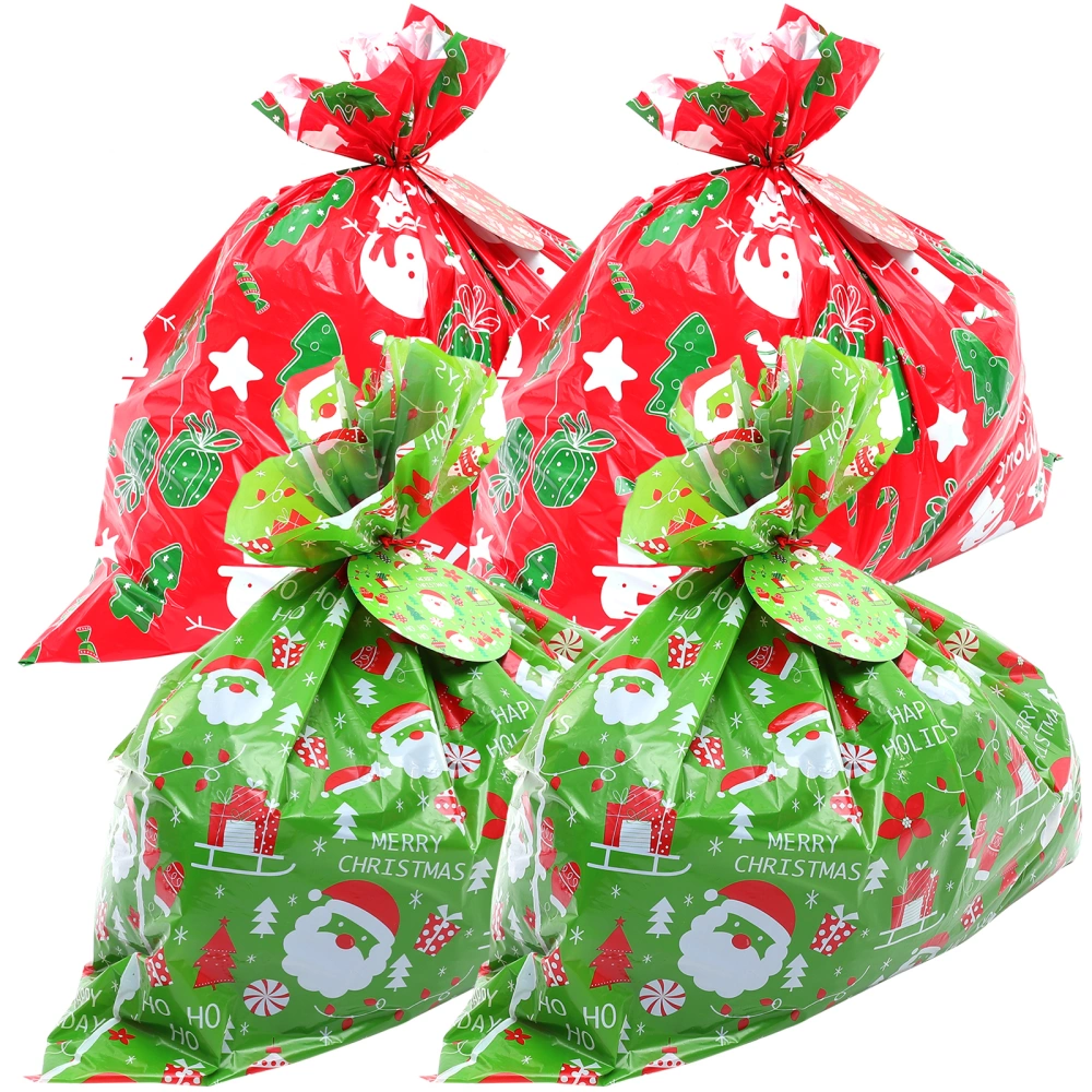 4pcs Large Christmas Gift Bags Christmas Candy Bags New Year Gift Packing Bags