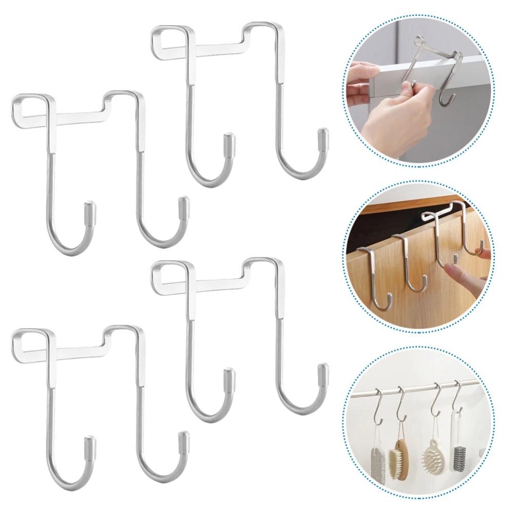 4pcs Over Cabinet Door Hooks Heavy Duty Stainless Steel Multiple Use Narrow Door Hook