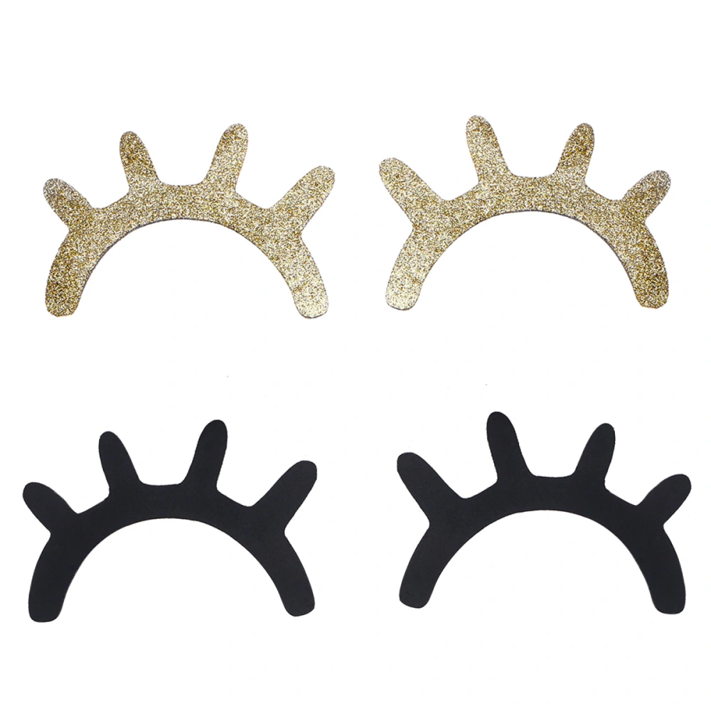 2 Pairs Sleepy Eyes Wall Decoration Wooden Eyelash Photography Props Nursery Baby Room Kids Bedroom Wall Art Baby Shower Decoration(Glitter Golden Eyelashes + Black Eyelashes)