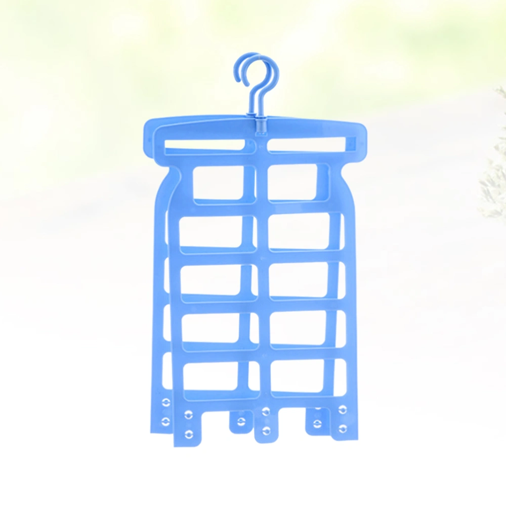 Pillow Drying Rack Multifunctional Plastic Pillow Doll Plush Toy Hanger (Blue)