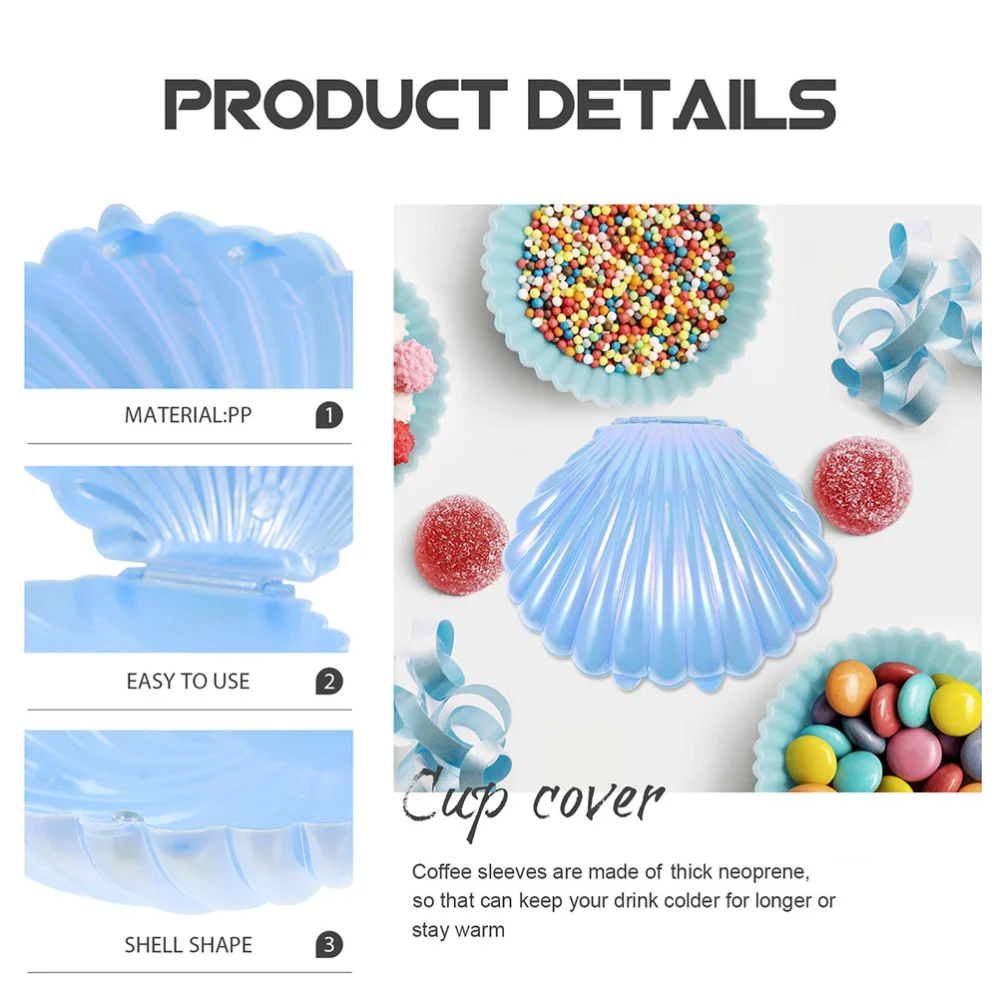 10pcs Shells Shape Candy Boxes Seashell Party Favor Containers Jewelry Gift Storage Box