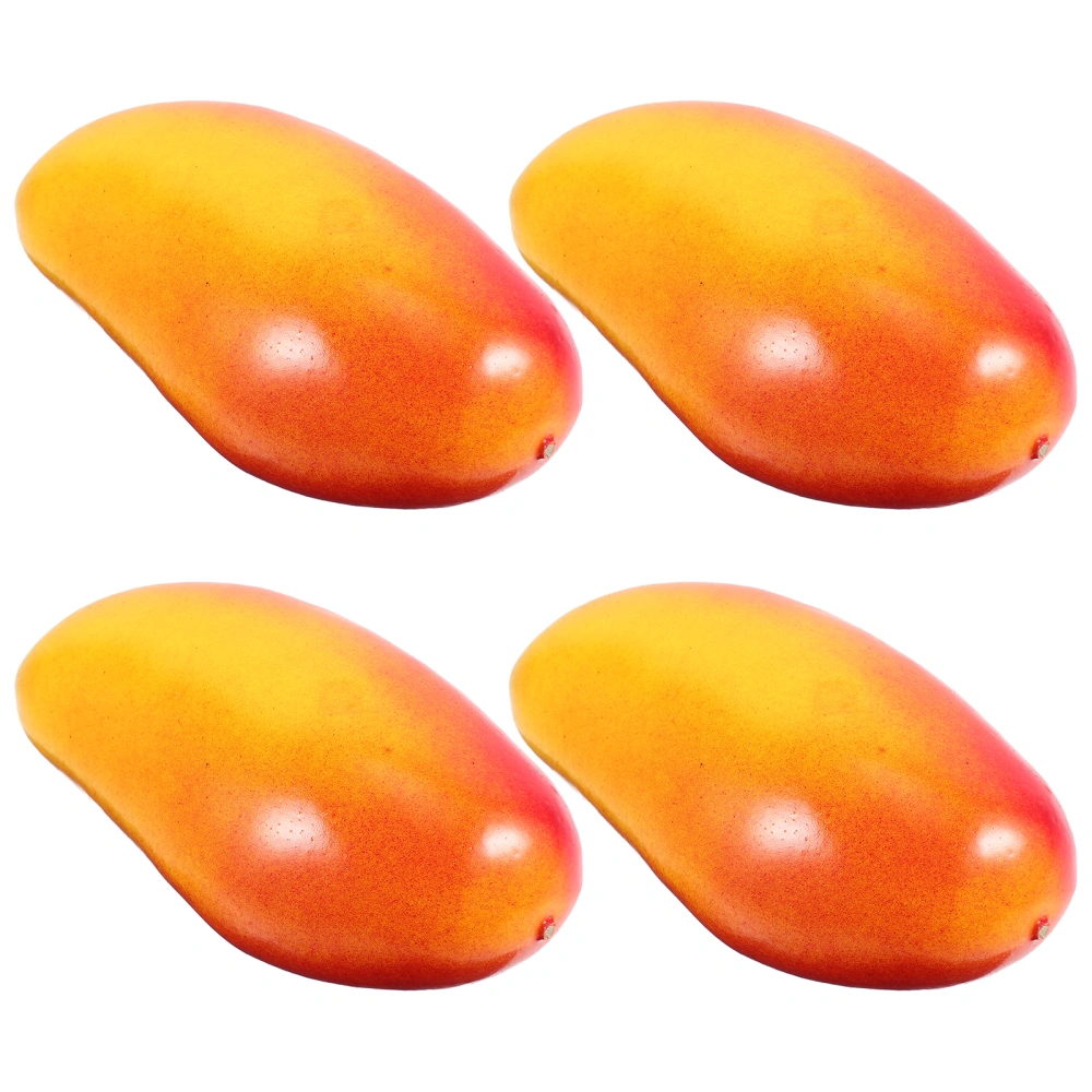 4Pcs Artificial Mangoes Simulation Fake Fruit Home Decor Photo Props Restaurant Display Fruit Ornaments