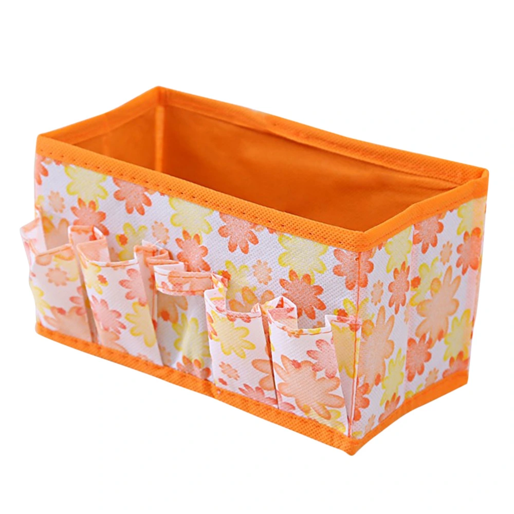 Multifunctional Folding Non-woven Make Up Cosmetic Storage Box Organizer Jewelry Container Bag Case (Orange)