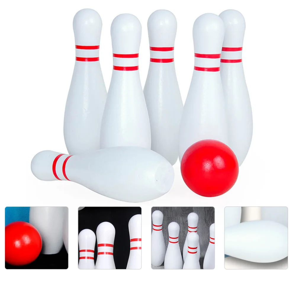 1 Set Children Bowling Ball Set Wooden Bowling Games Toy Smooth Bowling