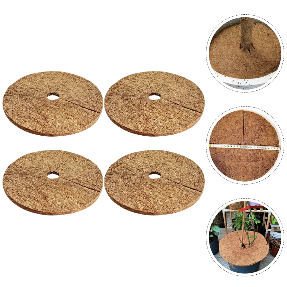 4Pcs Coir Crafts Plant Protection Mat Flower Mulch Mats Flower Pot Supplies