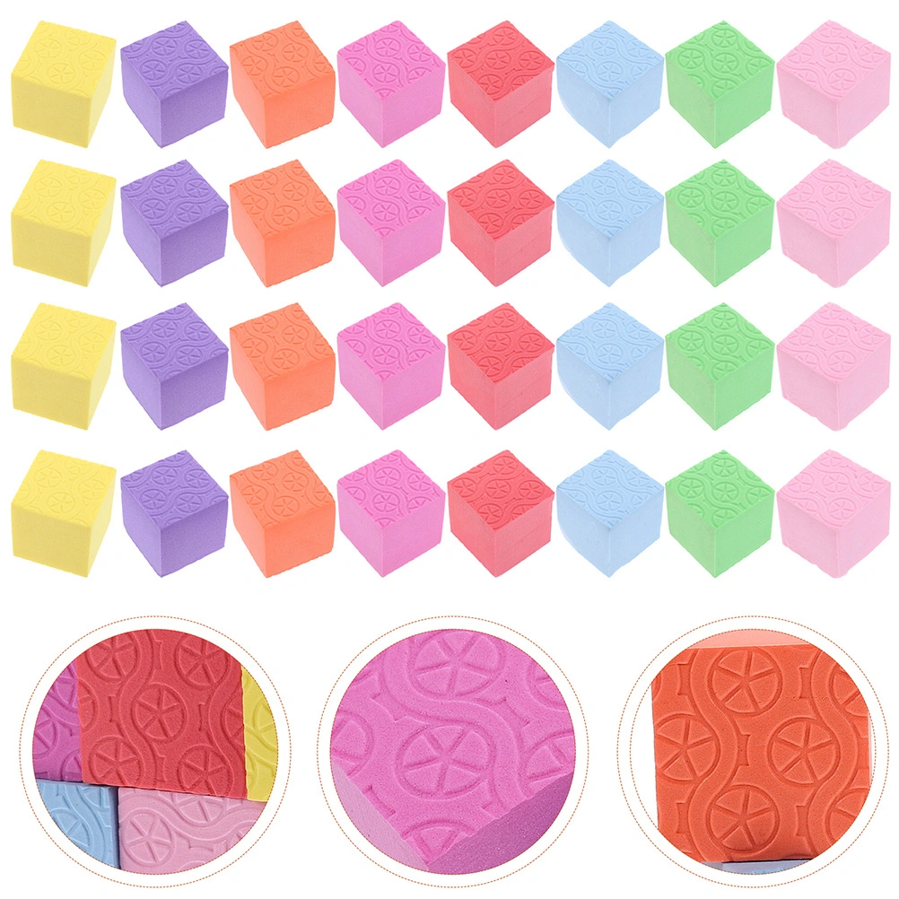 50pcs Colorful Foam Building Blocks Square Cube Blocks Teaching Aids for Preschool