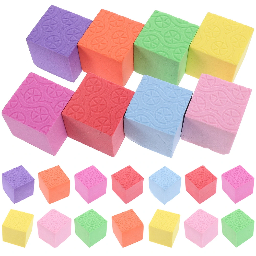 50pcs Colorful Foam Building Blocks Square Cube Blocks Teaching Aids for Preschool