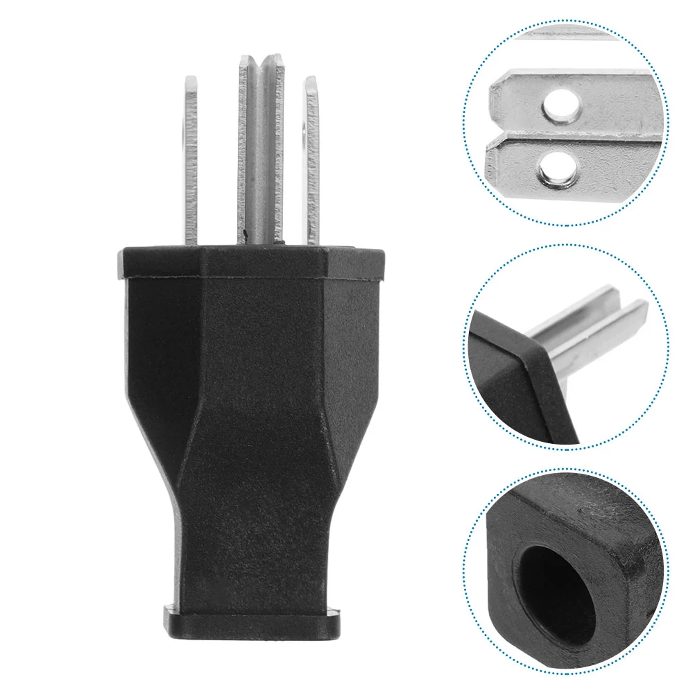4Pcs Electric Plug Straight Blade Angle Plug 15A 125V Extension Cord Plug (US Plug)