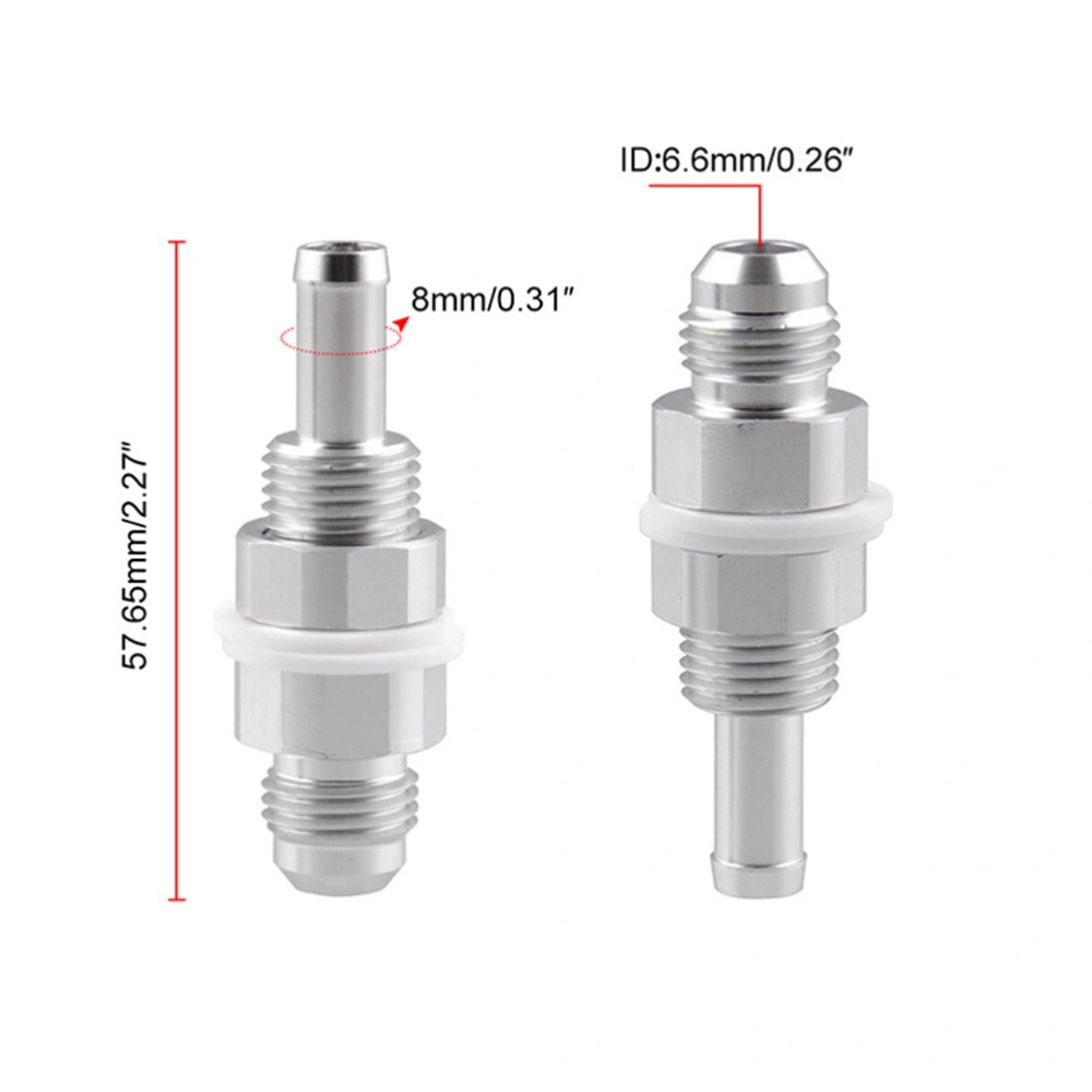 6AN Male Flare Bulkhead To 5/16 Hose Barb Fuel Tank Set AN6-5/16 Hose Barb Connector Hose Barb Fuel Tank Joint for Fuel Tank and Fuel Battery (Silver)