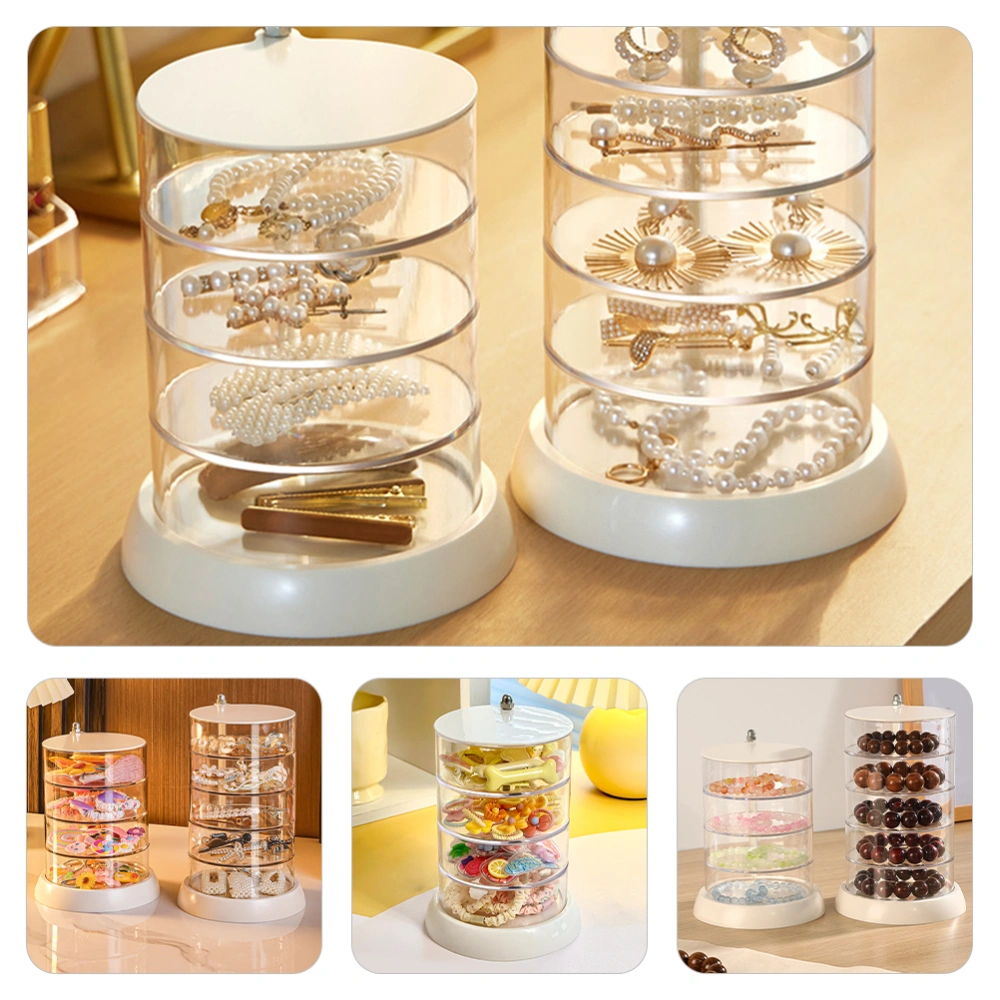 Clear Jewelry Organizer Multi-layer Rotatable Storage Box Hair Clip Hair Tie Organizer