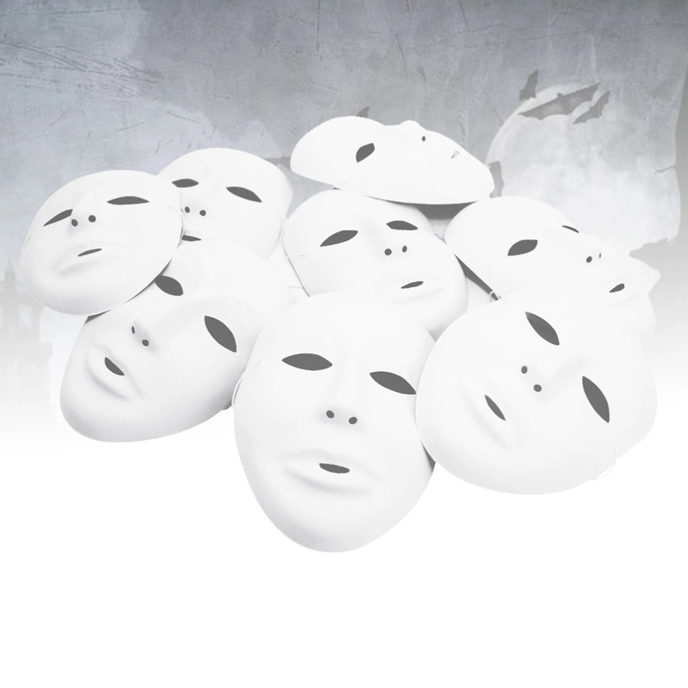 12pcs Male Full Face Halloween Costumes DIY Blank Painting Mask Halloween Hip-Hop Dance Ghost Cosplay Fancy Dress Masquerade Party Mask