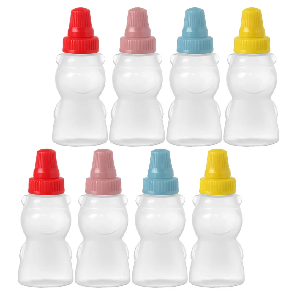 8Pcs Plastic Condiment Bottle Tomato Ketchup Honey Salad Dressing Container Sauce Jar