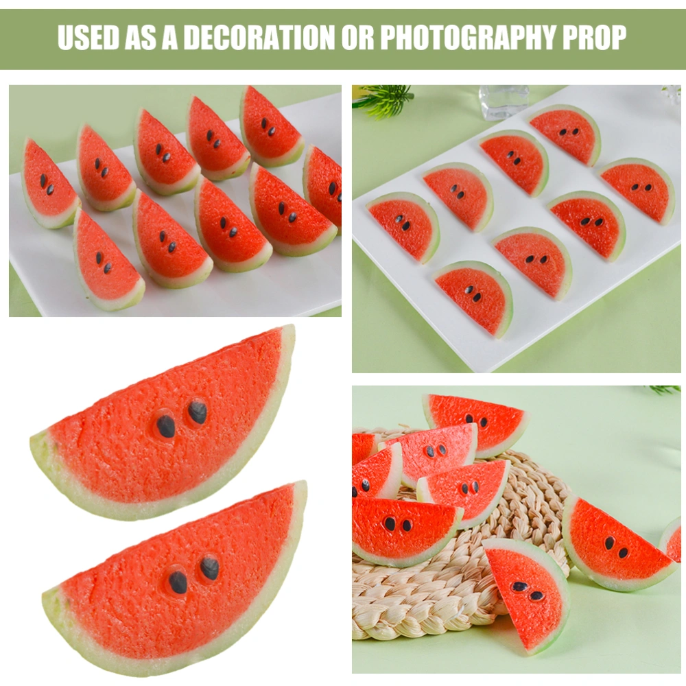 6pcs Artificial Fake Watermelon Slice Faux Fruit Red Watermelon Slice Models