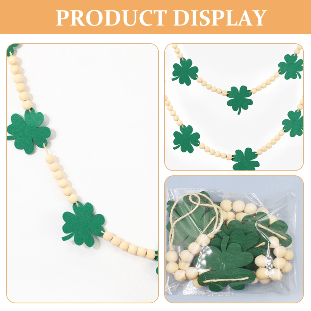 Bead Garland Wood Bead Garland Beaded Garland String String St Patrick's Day Wood Garland