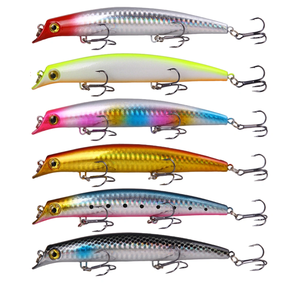 6PCS 12.5cm Lifelike Wave Climbing Bait Artificial Swimbaits Topwater Lures Fishing Supplies for Saltwater Freshwater