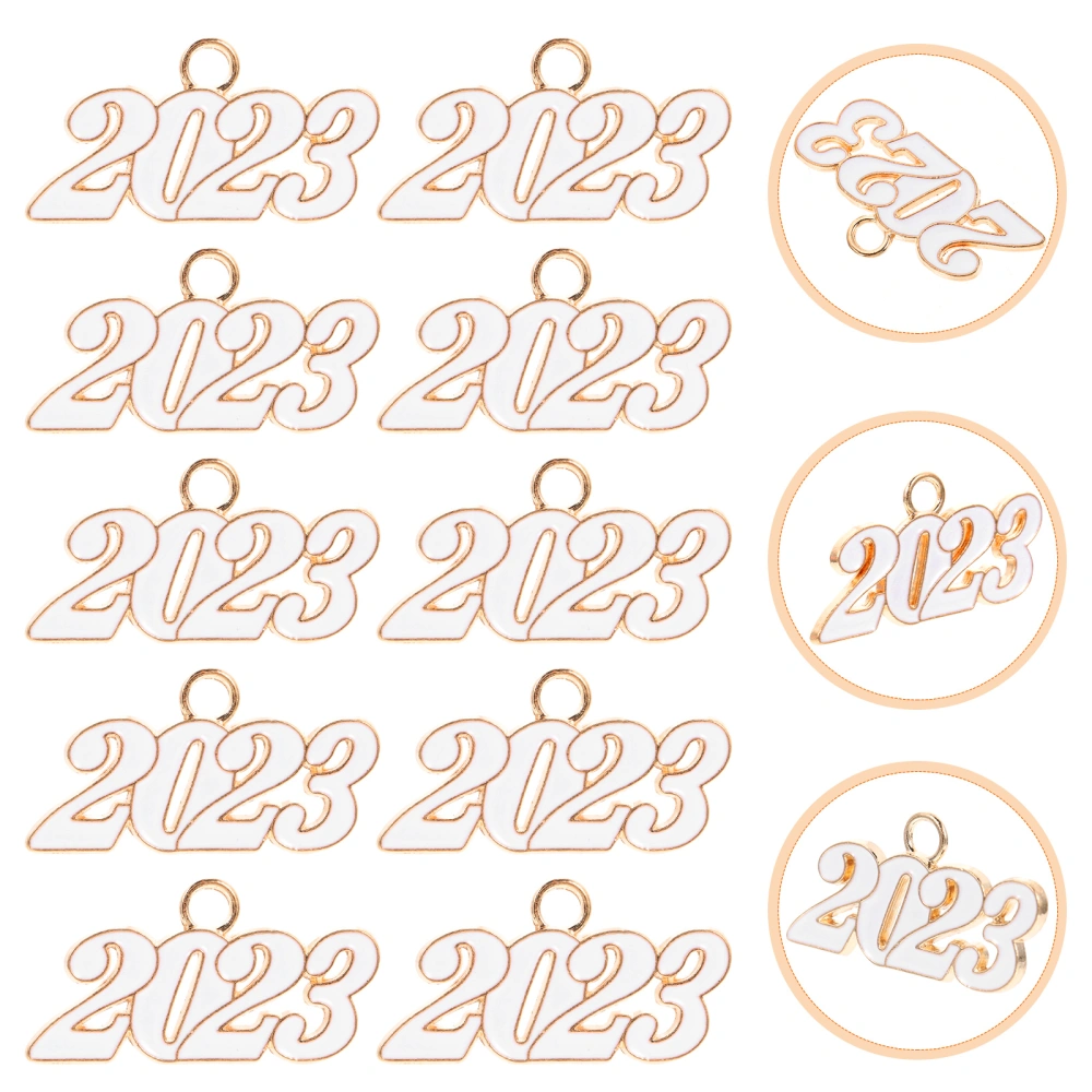 20pcs 2023 Year Jewelry Charm 2023 Pendants for DIY Bracelet Necklace Earrings Keychain