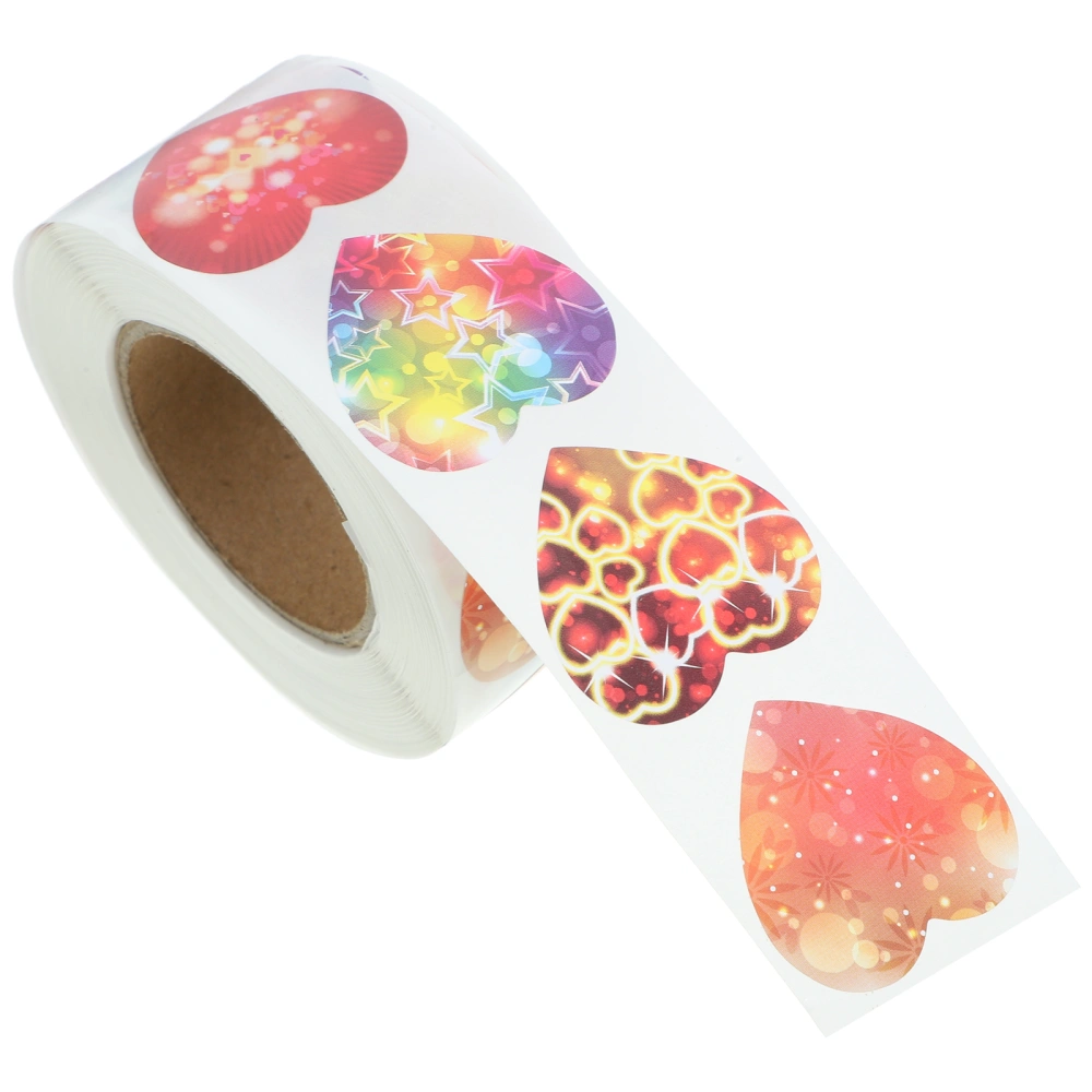 1 Roll Heart Label Stickers Self Adhesive Heart Stickers Envelope Sealing Stickers Diy Notebook Stickers