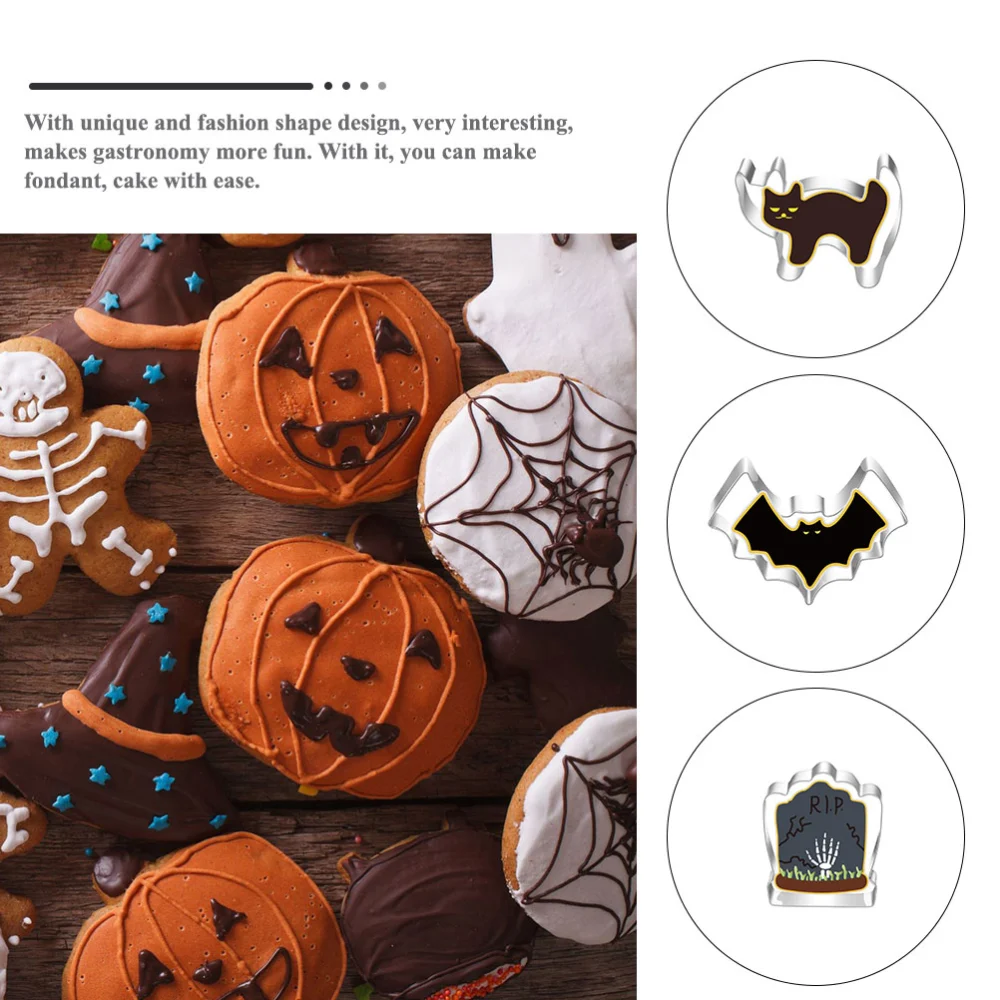 7Pcs Halloween Style Biscuit Cutters Adorable Cookie Molds Stainless Steel Cookie Cutters