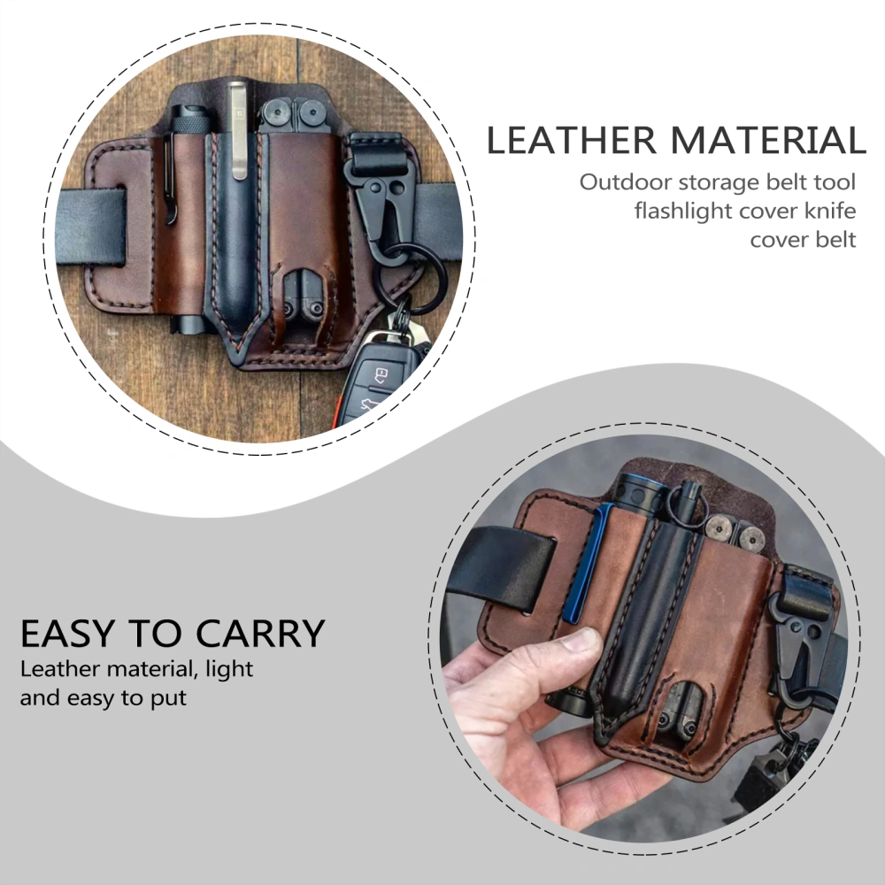 1Pc Outdoor Waist Bag Tools Storage Pouch Leather Retro Storage Pocket