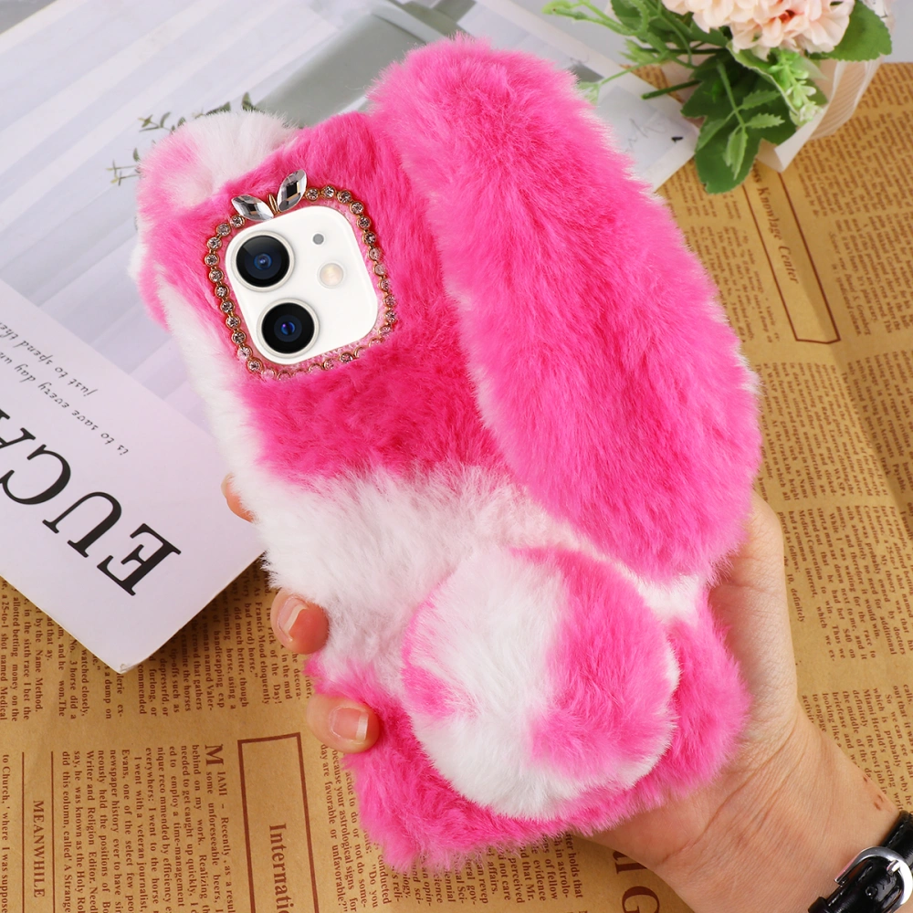 1Pc Decorative Phone Case Plush Phone Shell Gift Compatible for iPhone 11