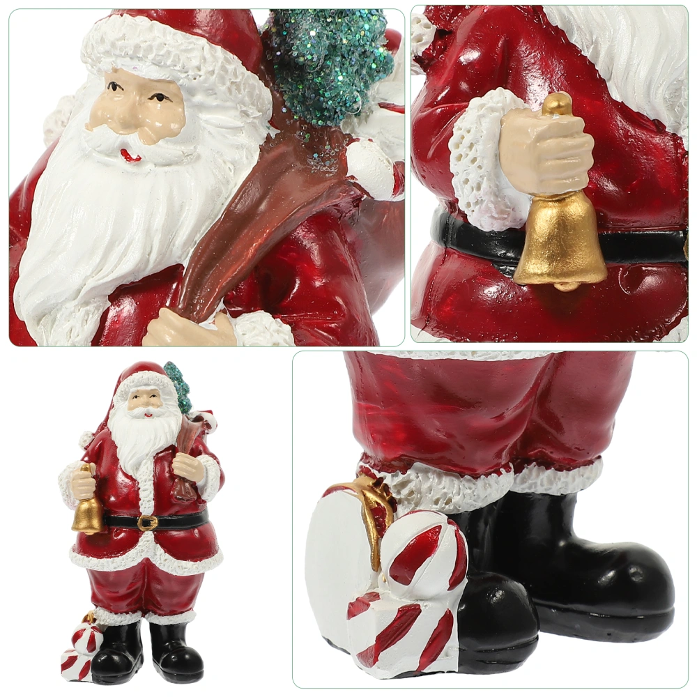 Christmas Decoration Resin Santa Claus Figurine Xmas Party Tabletop Santa Claus Statue