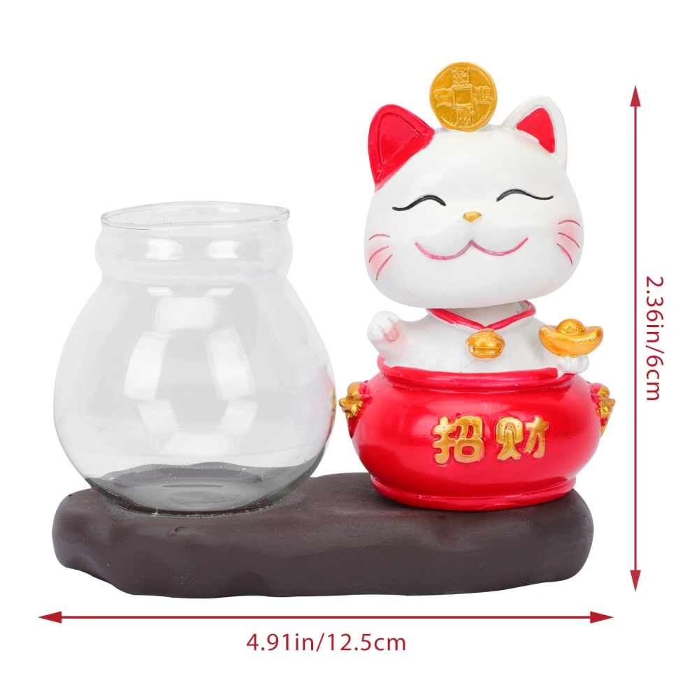 1 Set of Lovely Cat Shape Decor Resin Adornment Cartoon Water Planting Vase