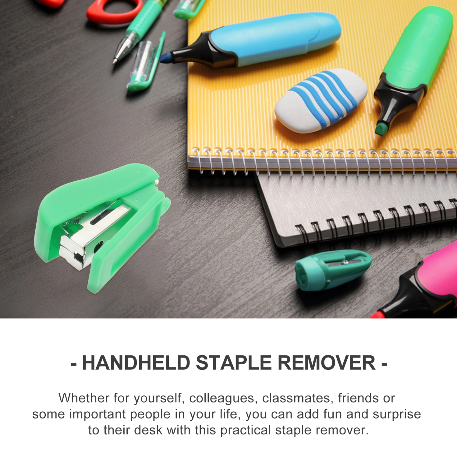 4pcs Cartoon Mini Desktop Stapler Hand Stapler Office Home Stapler (Random Color)