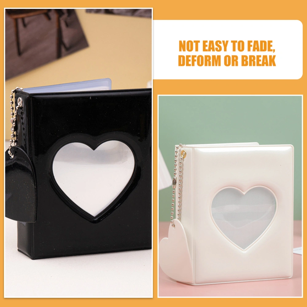 2Pcs Mini Photo Album Photo Card Binder Love Hollow Photo Box with Pendant